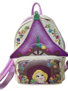 Loungefly Disney Tangled Tower Scene Womens Double Strap Shoulder Bag Purse